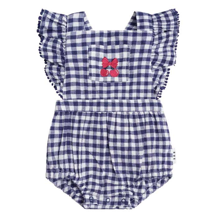 Huxbaby Frilly Playsuit Cherry Pie Check